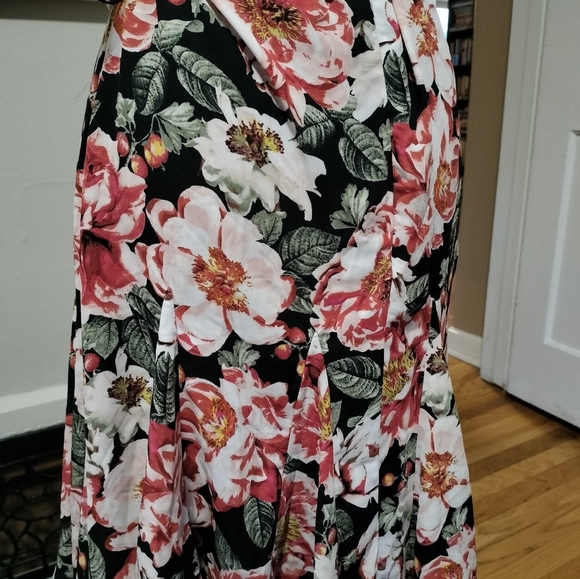 White House Black Market Feminine Autumn Floral Print Women's Dress - Picture 8 of 9